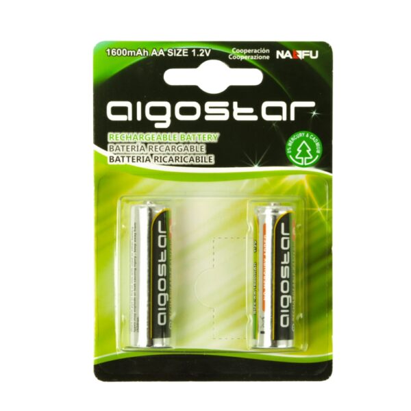 Batterie Ricaricabili Aigostar 1,2V AA Stilo 1600mAH confezione da 2 pile